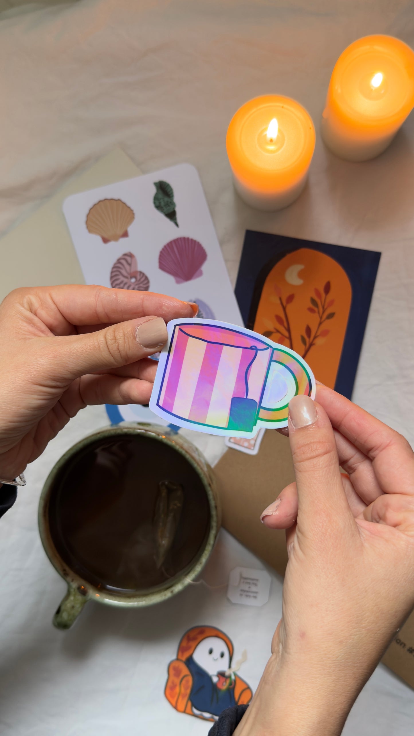 cute tea mug sticker (big size) - the post club ✰ by klari edition #1