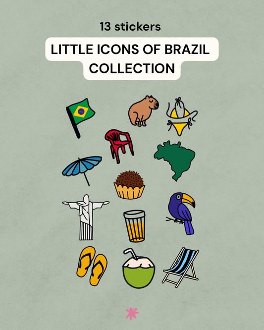 little icons of Brazil sticker pack - 13 pcs