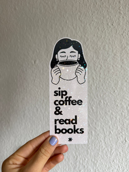 sip coffee & read books bookmark  – cute coffee lover gift for readers