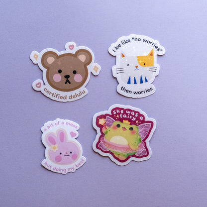 relatable cute animals sticker pack