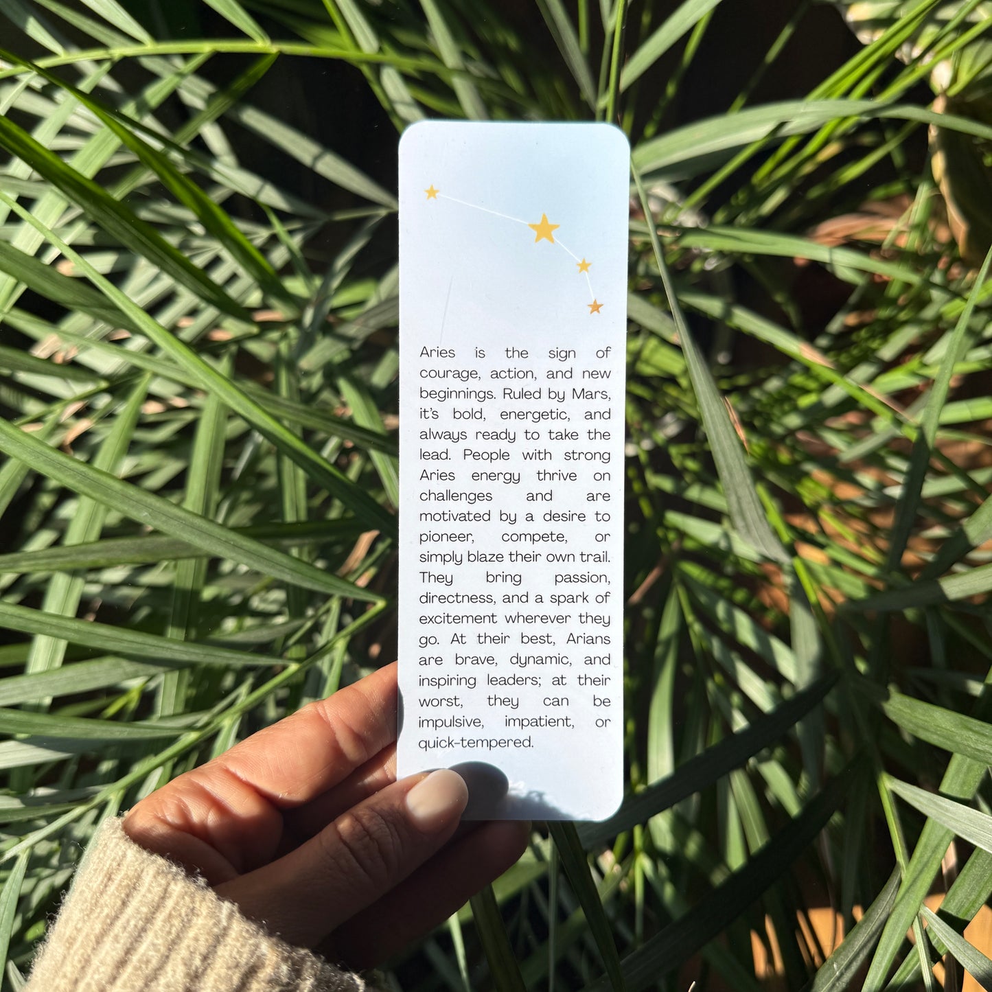 zodiac sign aries bookmark