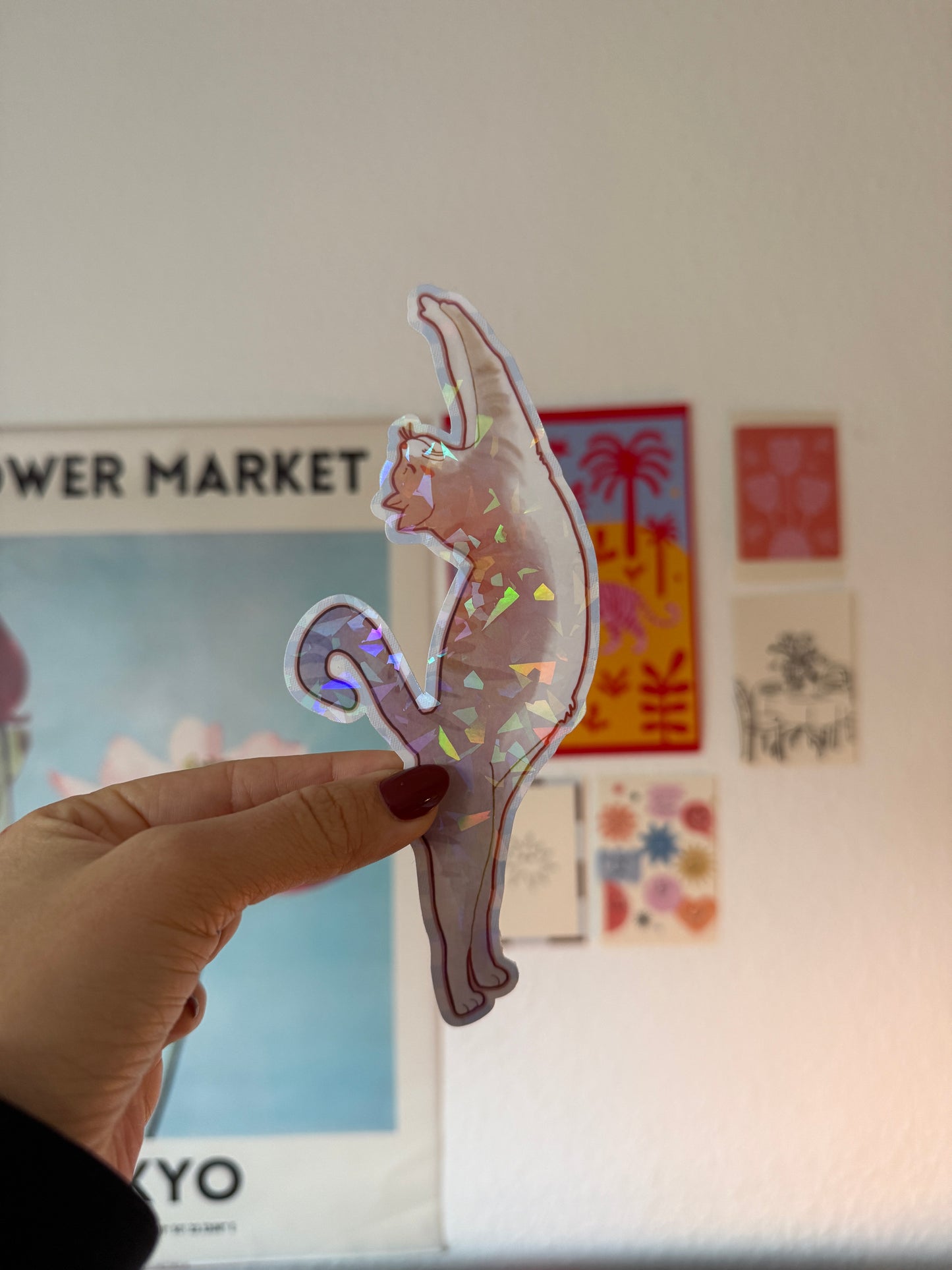 cute stretching cat bookmark - version 2 orange cat