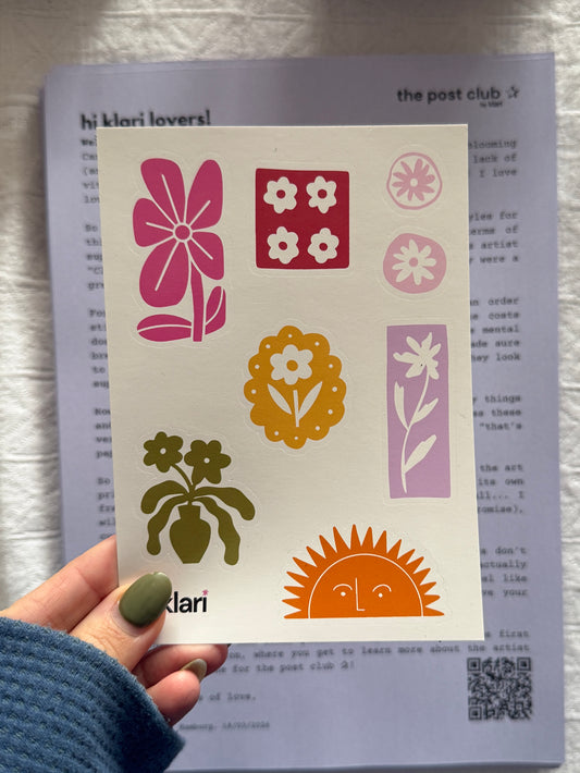 spring florals sticker sheet  — the post club by klari ✰ edition #7