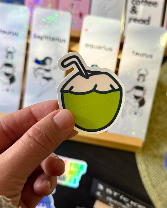 coconut water sticker - little icons of Brazil collection