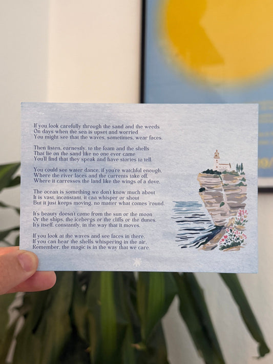 post card with poem (pack of 2) - the post club ✰ by klari edition "A Summer by the Coast"
