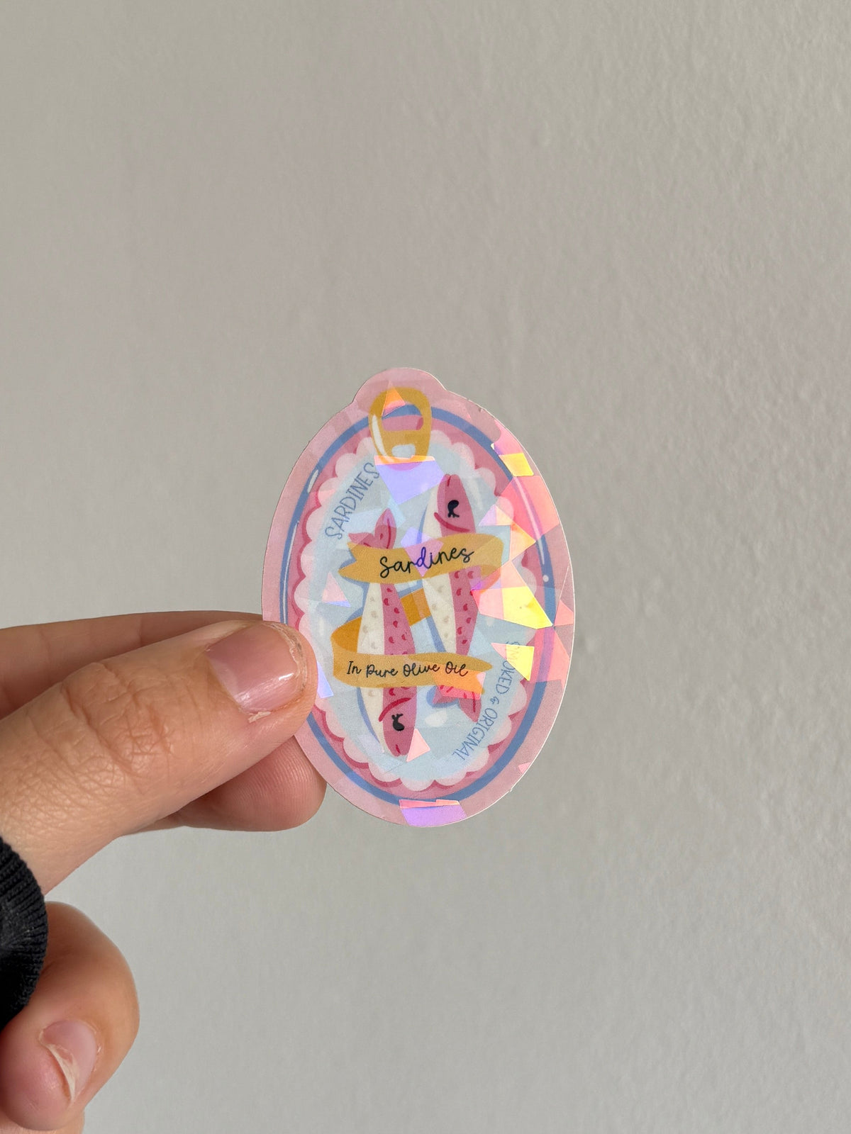 Sardines holographic sticker pink  — the post club by klari ✰ edition "Sardines Summer"