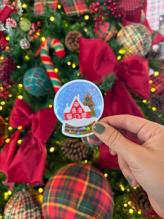 snow globe holographic sticker - the post club ✰ by klari edition #3