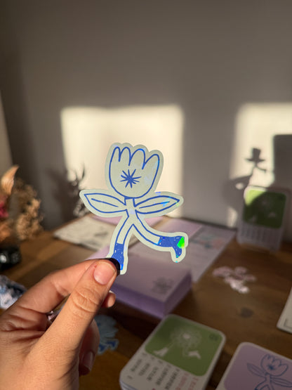 cute flower sticker blue  - the post club ✰ by klari edition #4