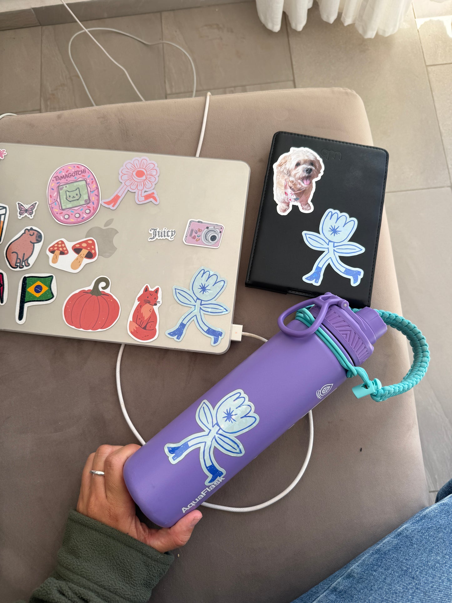 cute flower sticker blue  - the post club ✰ by klari edition #4