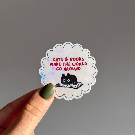 ats & books make the world go around sticker