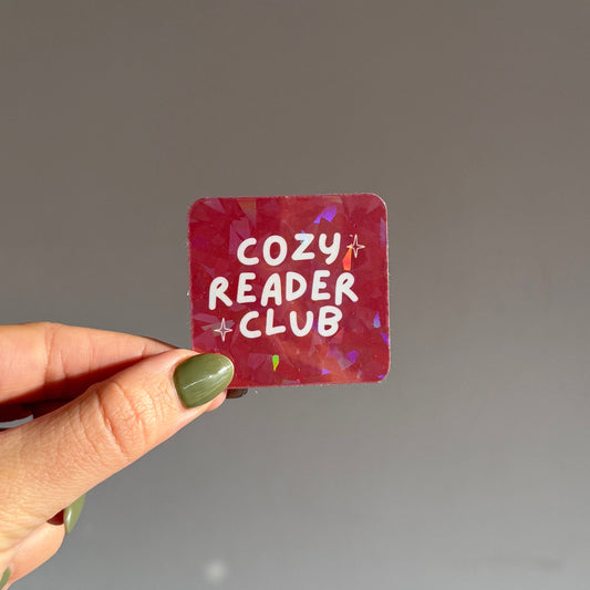 cozy reader club sticker 