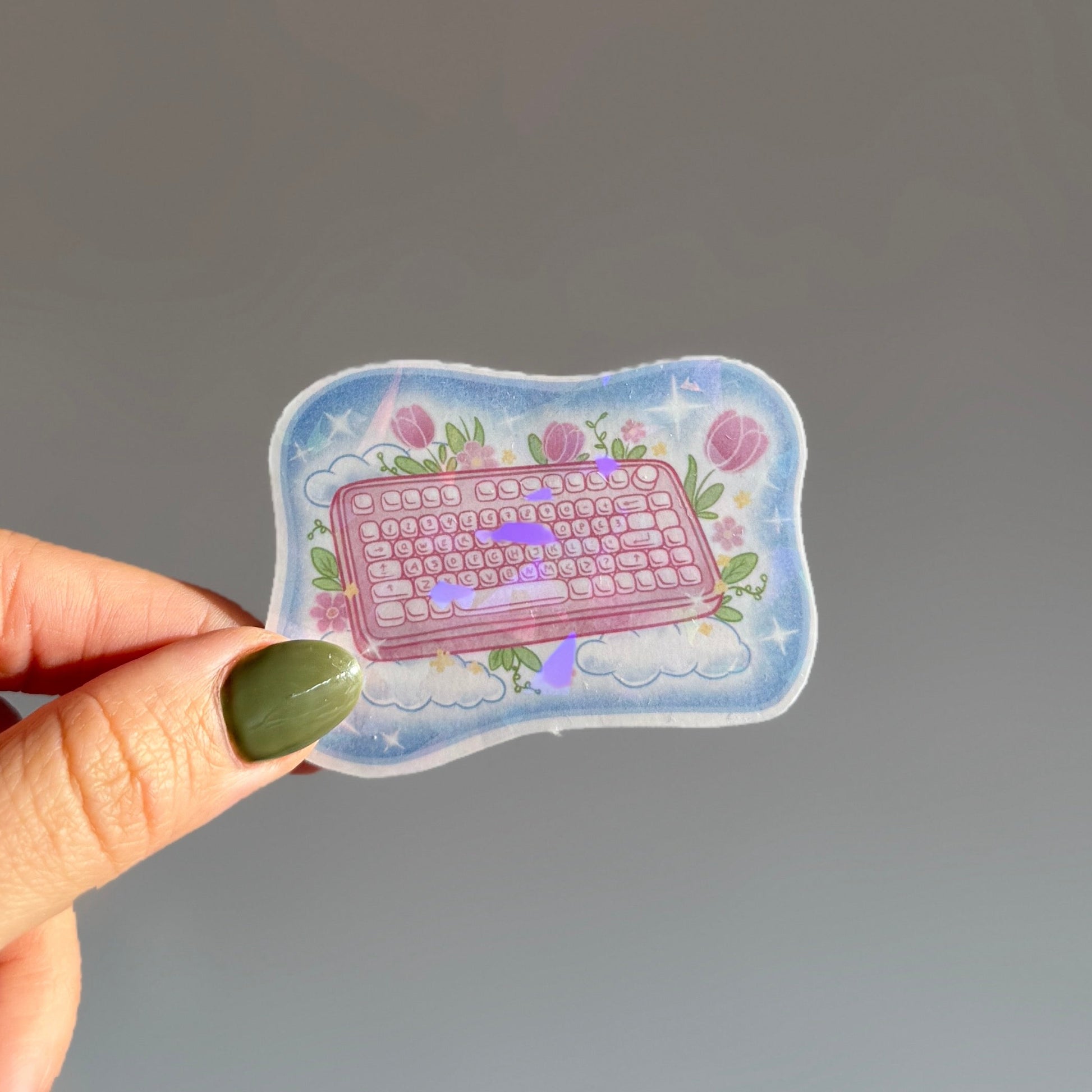 floral keyboard sticker cozy WFH