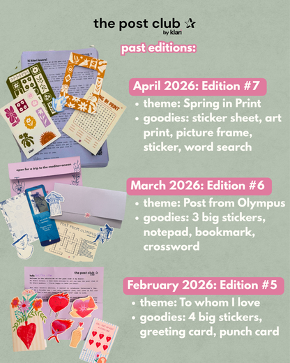 Monthly surprise stationery mail club: the post club ✰ by klari (August)