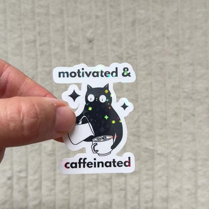 motivated & caffeinated sticker