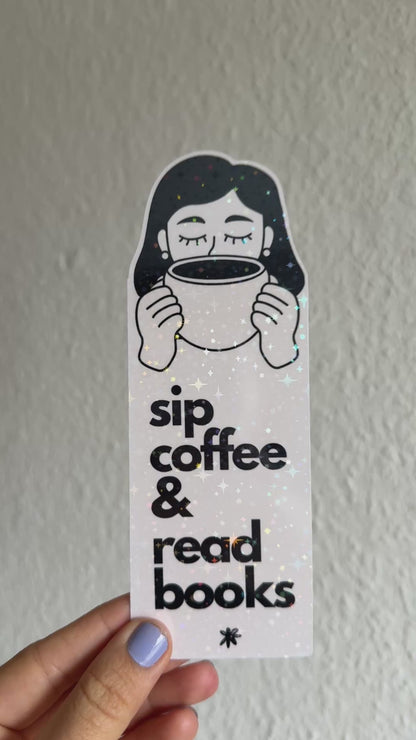 sip coffee & read books bookmark  – cute coffee lover gift for readers