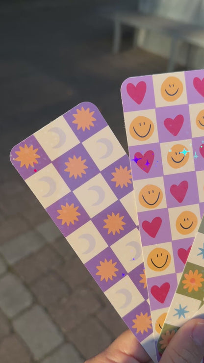 retro holographic flower star bookmark