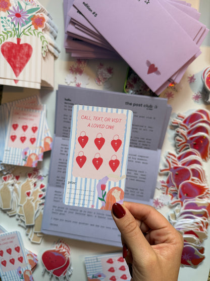 heart flower bouquet greeting card & punch card - the post club ✰ by klari edition #5