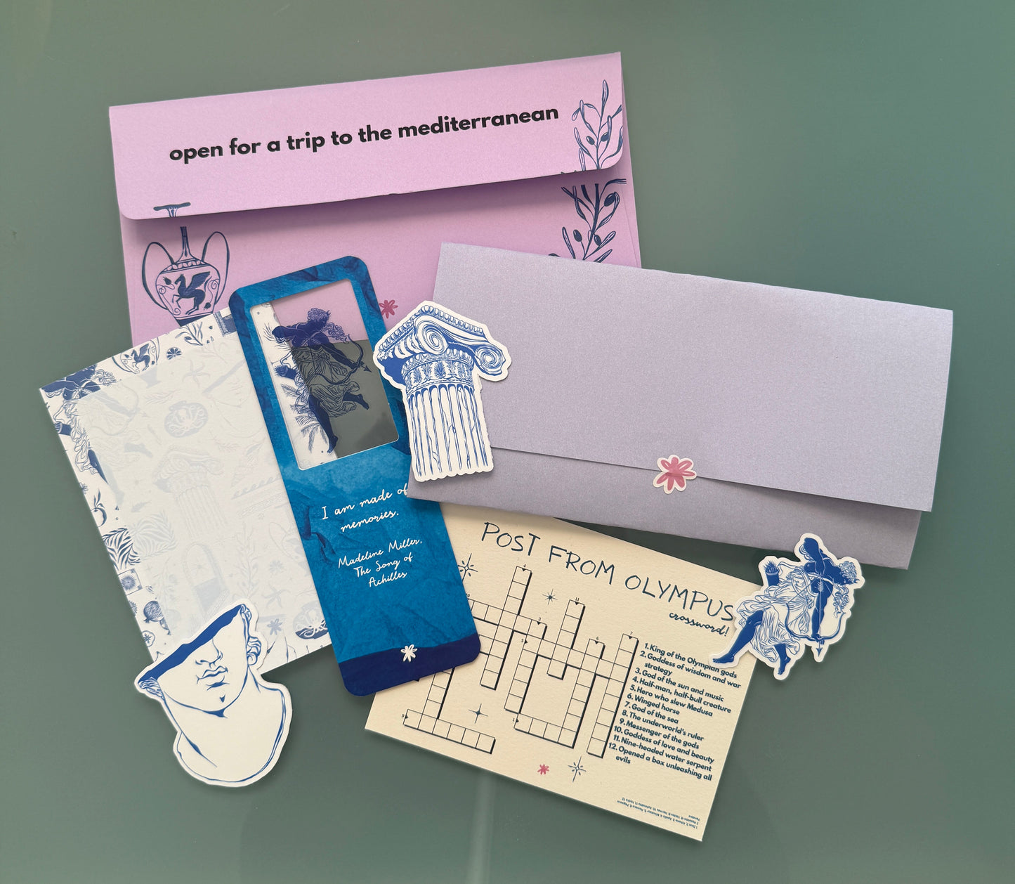 this month we traveled to ancient greece — think marble columns, gods & goddesses, and the kind of beauty that's stood the test of time. all illustrated in a dreamy blue & white palette ✰